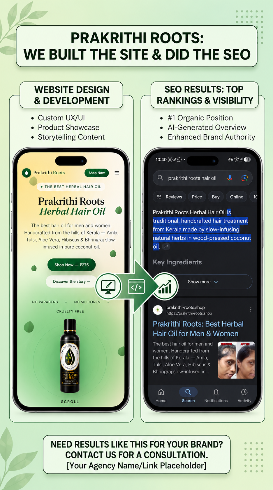 Screenshot of Prakrithi Roots Hair Oil 3D Page